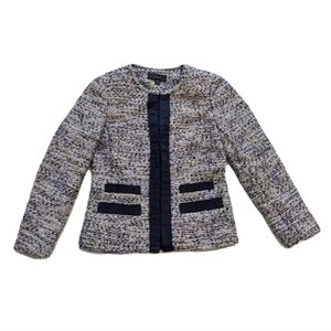 J.Crew Blue White Metallic Tweed Jacket